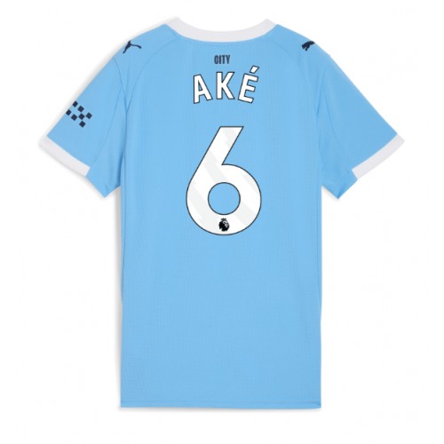 Stroje piłkarskie Manchester City Nathan Ake #6 Koszulka Podstawowej dla damskie 2025-26 Krótki Rękaw